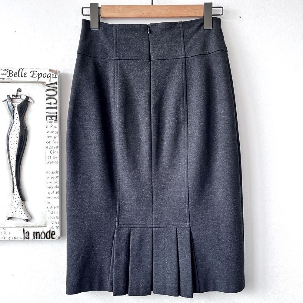 Vintage Y2K Nanette Lepore Gray High Waist Pleated Pencil Skirt Size 4 - Picture 6 of 6